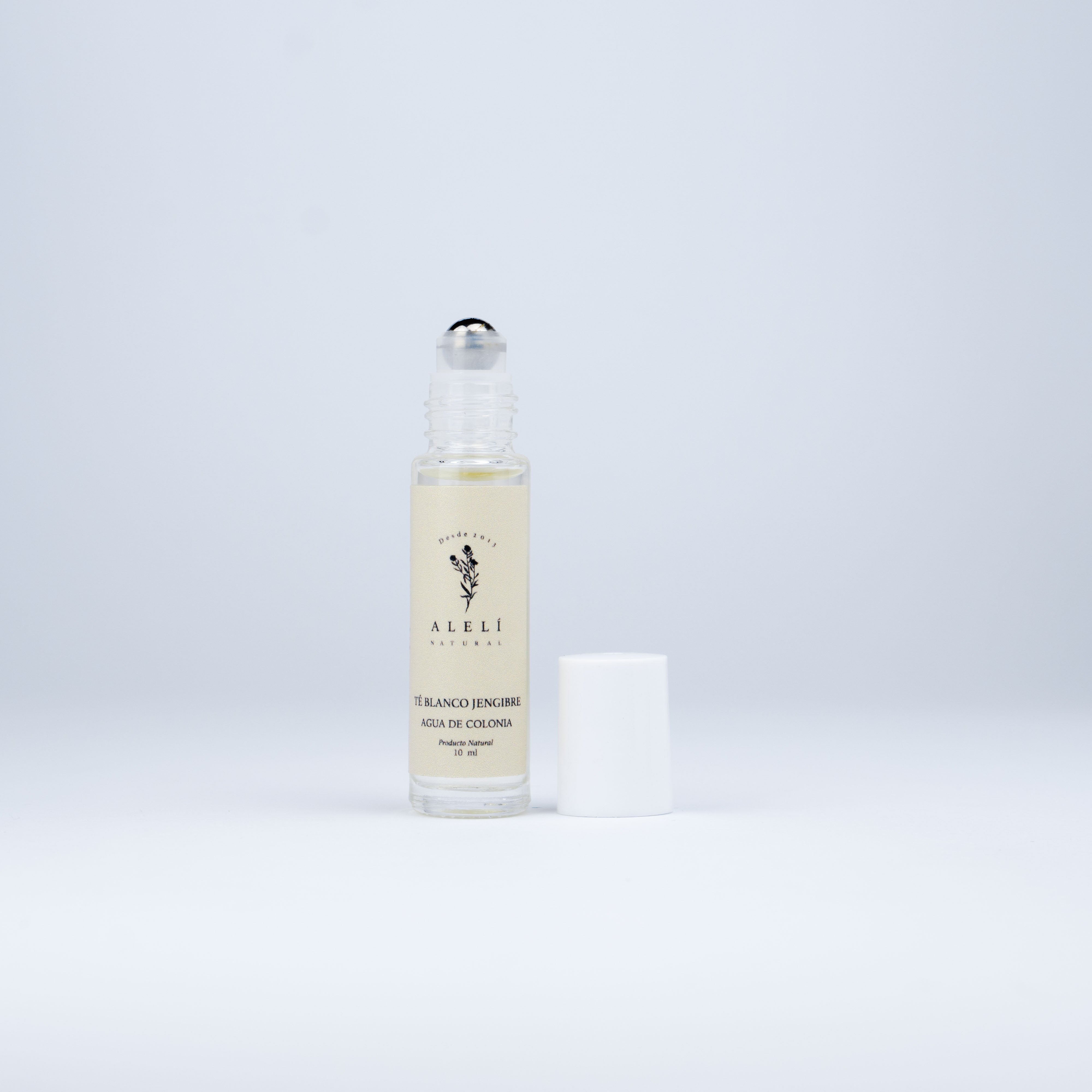 Colonia roll-on Alelí Natural 10 ml Té Blanco Jengibre. Fragancia cítrica con toque cálido y especiado.