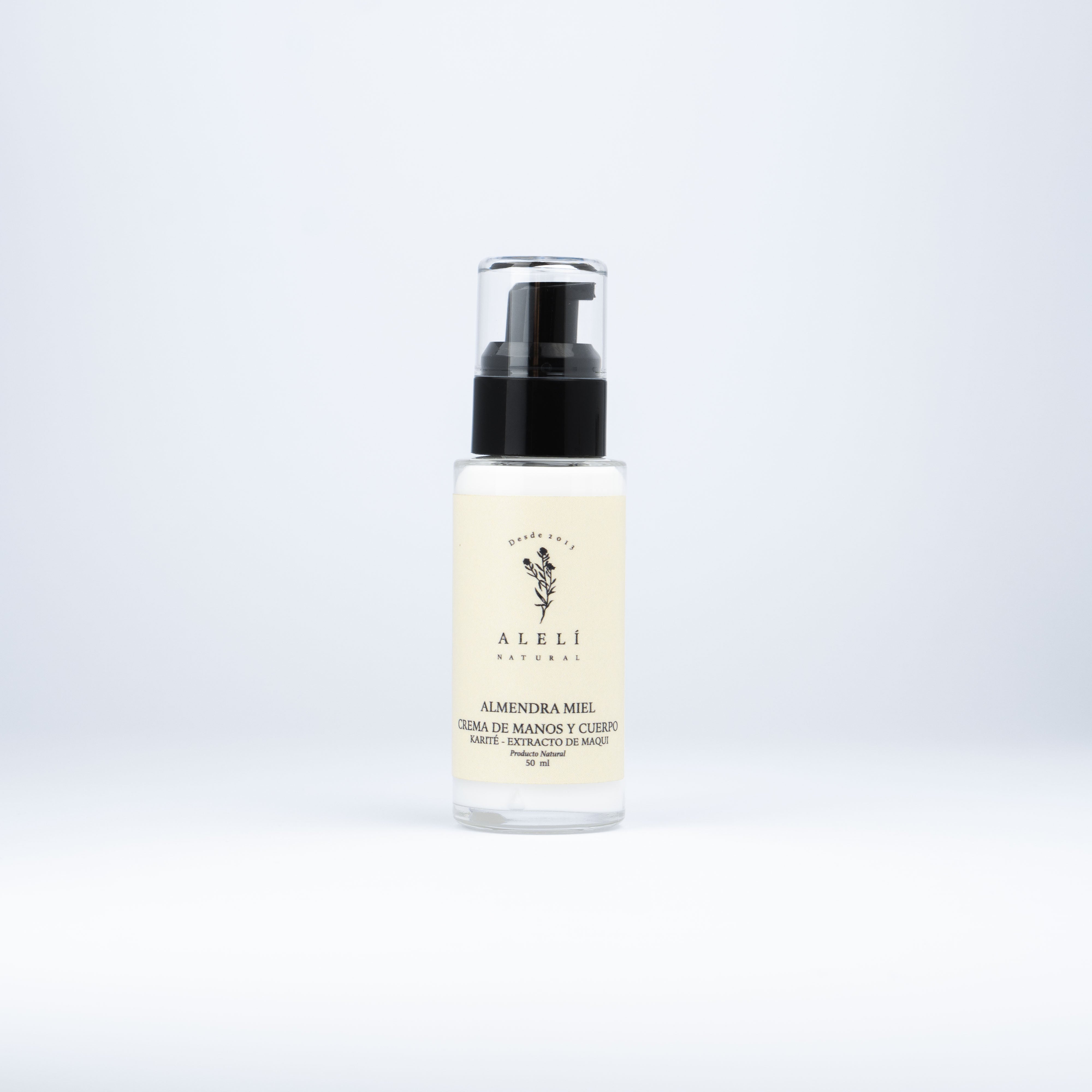 Crema hidratante de manos y cuerpo Alelí Natural 50 ml Almendra Miel. Nutrición cálida para piel suave y protegida.