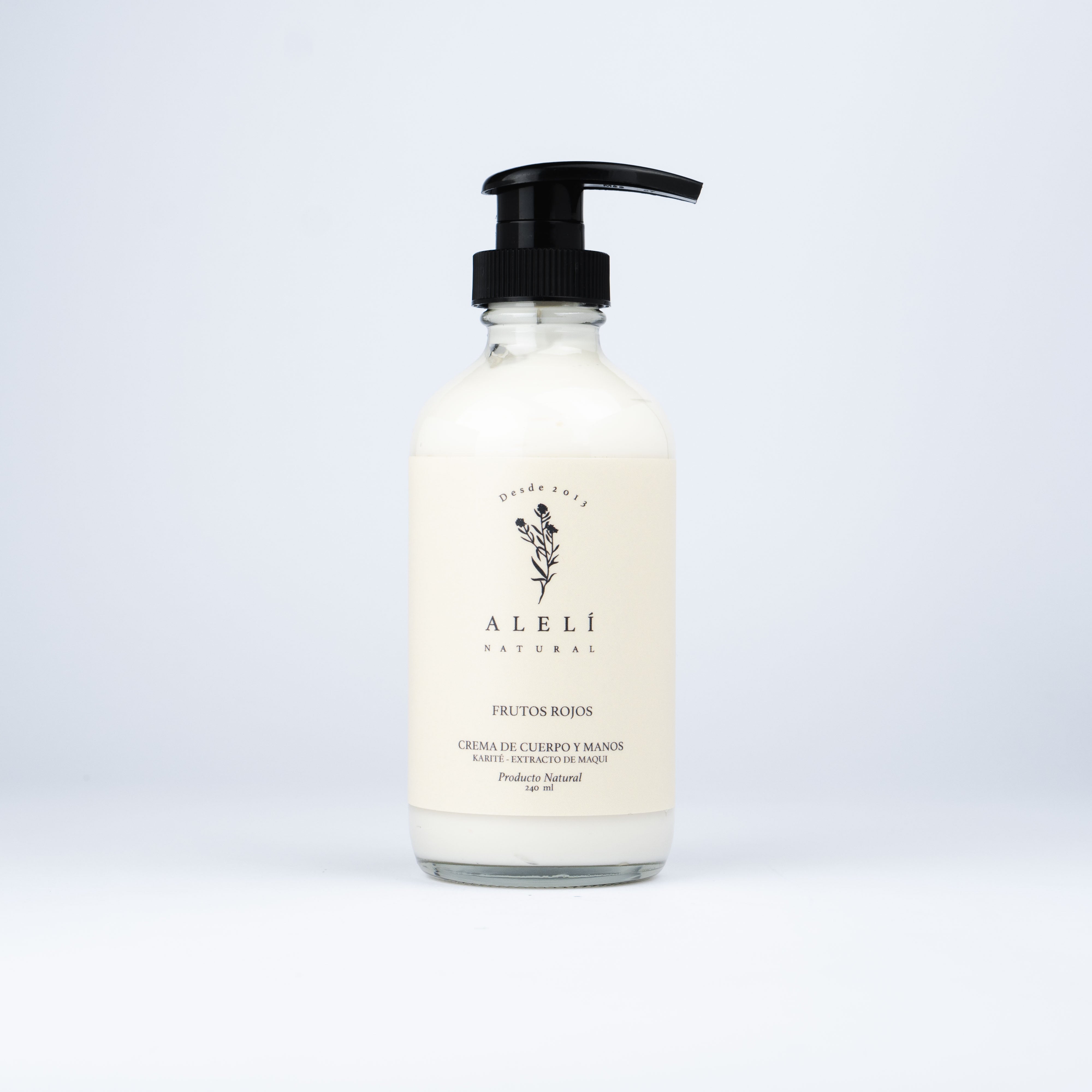 Crema de manos y cuerpo Alelí Natural 100 ml Frutos Rojos. Aroma dulce y frutal que revitaliza y cuida intensamente la piel.