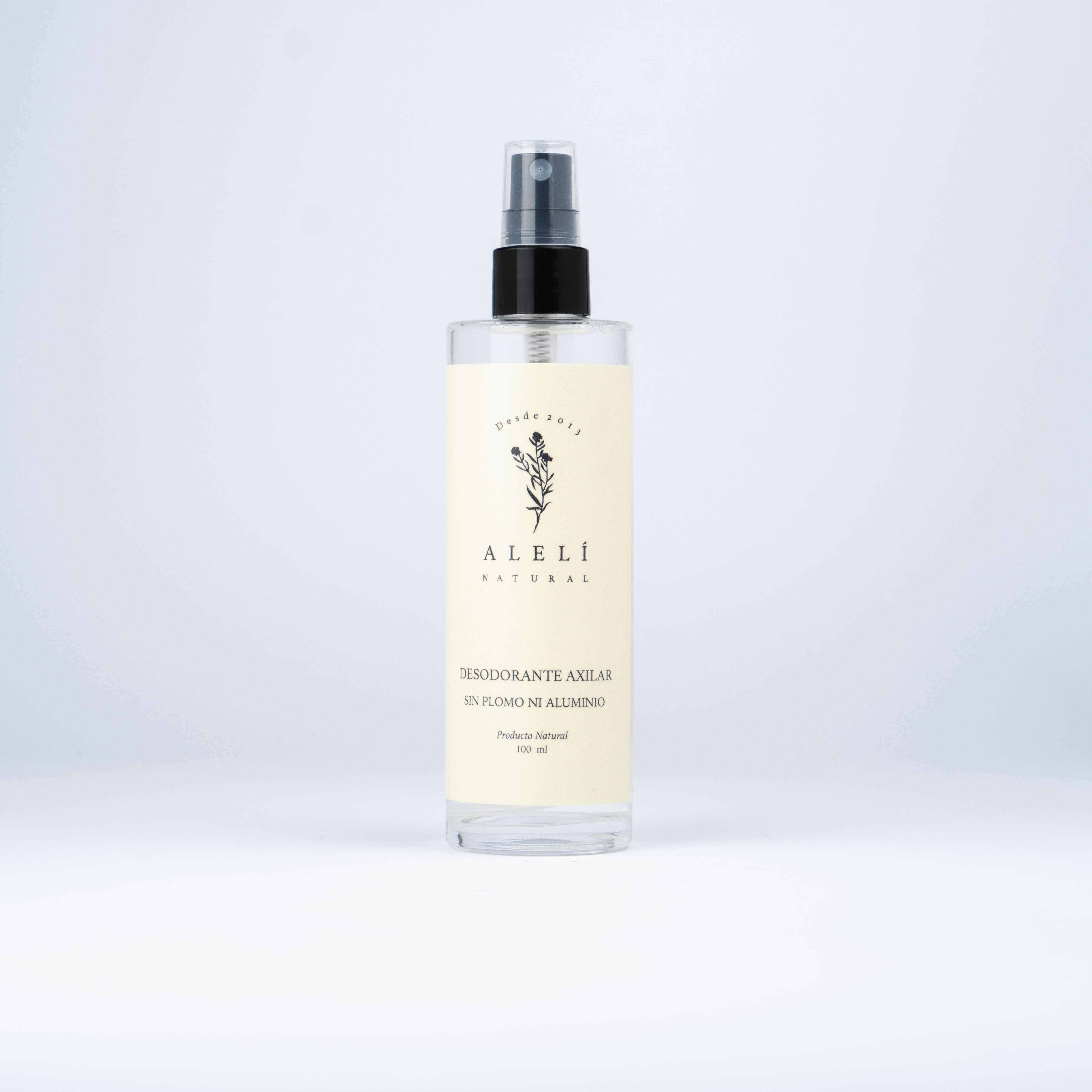 Desodorante natural sin aluminio Alelí Natural 100 ml con piedra lumbre y árbol de té. Protección fresca y consciente.