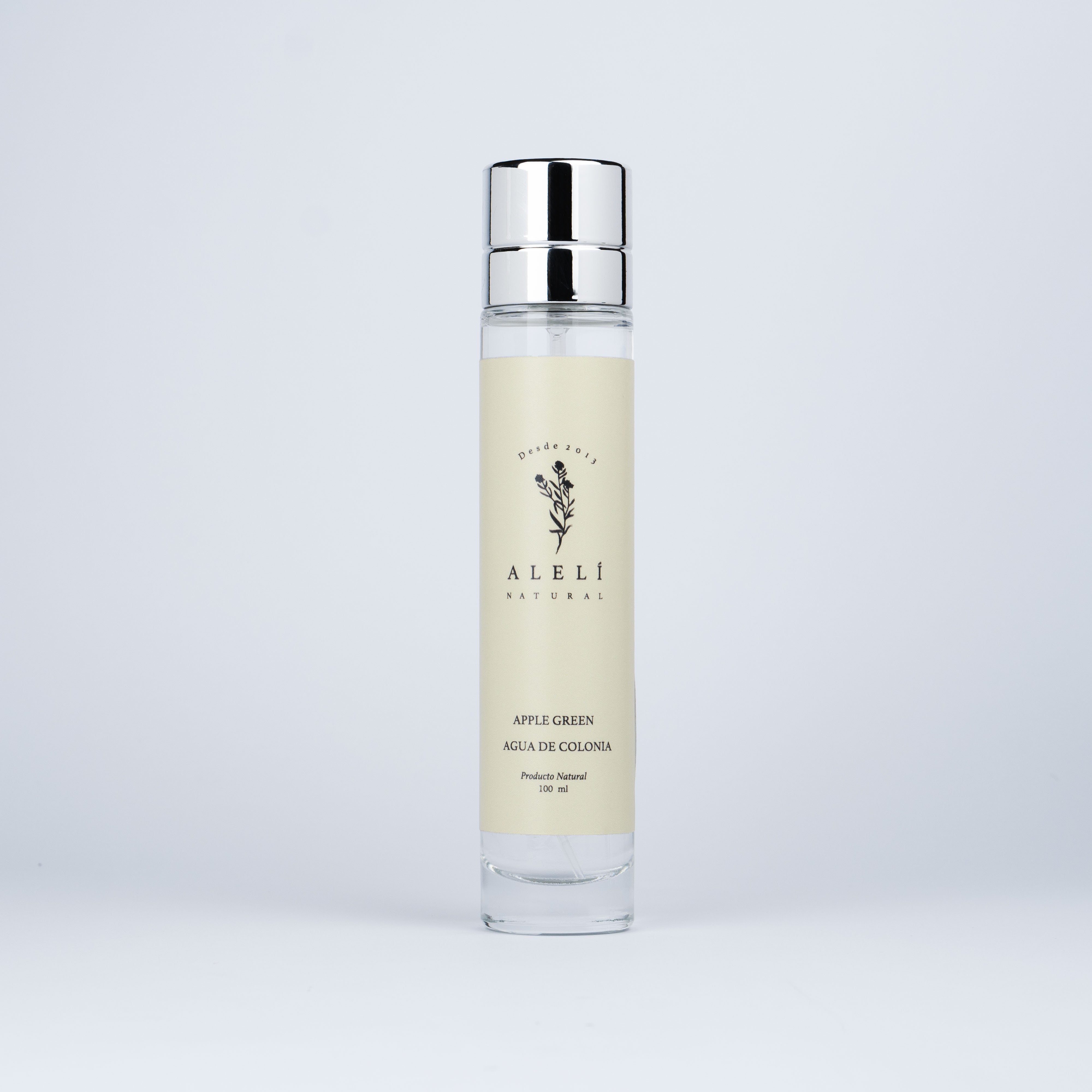 Colonia vegana Alelí Natural 100 ml Apple Green. Aroma fresco y dulce de manzana verde, ideal para el uso diario.