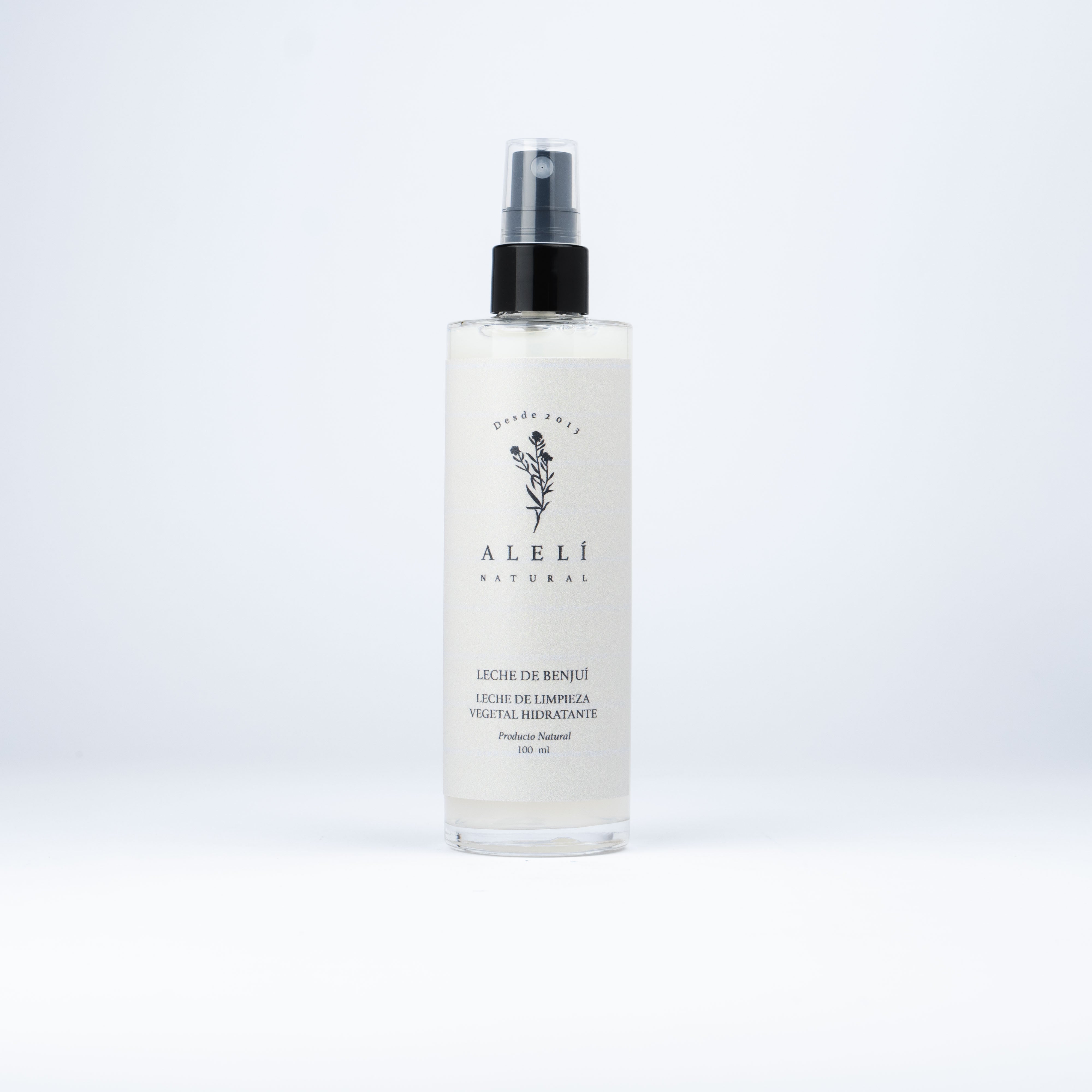 Leche Limpiadora de Benjuí Alelí Natural 100 ml. Limpia, hidrata y tonifica la piel sensible, ideal para uso diario.