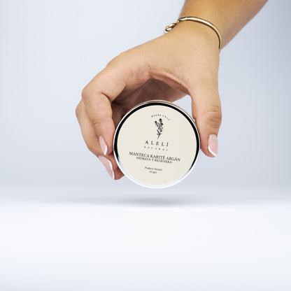 Manteca de Karité con Aceite de Argán Alelí Natural 30 grs. Hidratación intensa para rostro, labios y zonas resecas.
