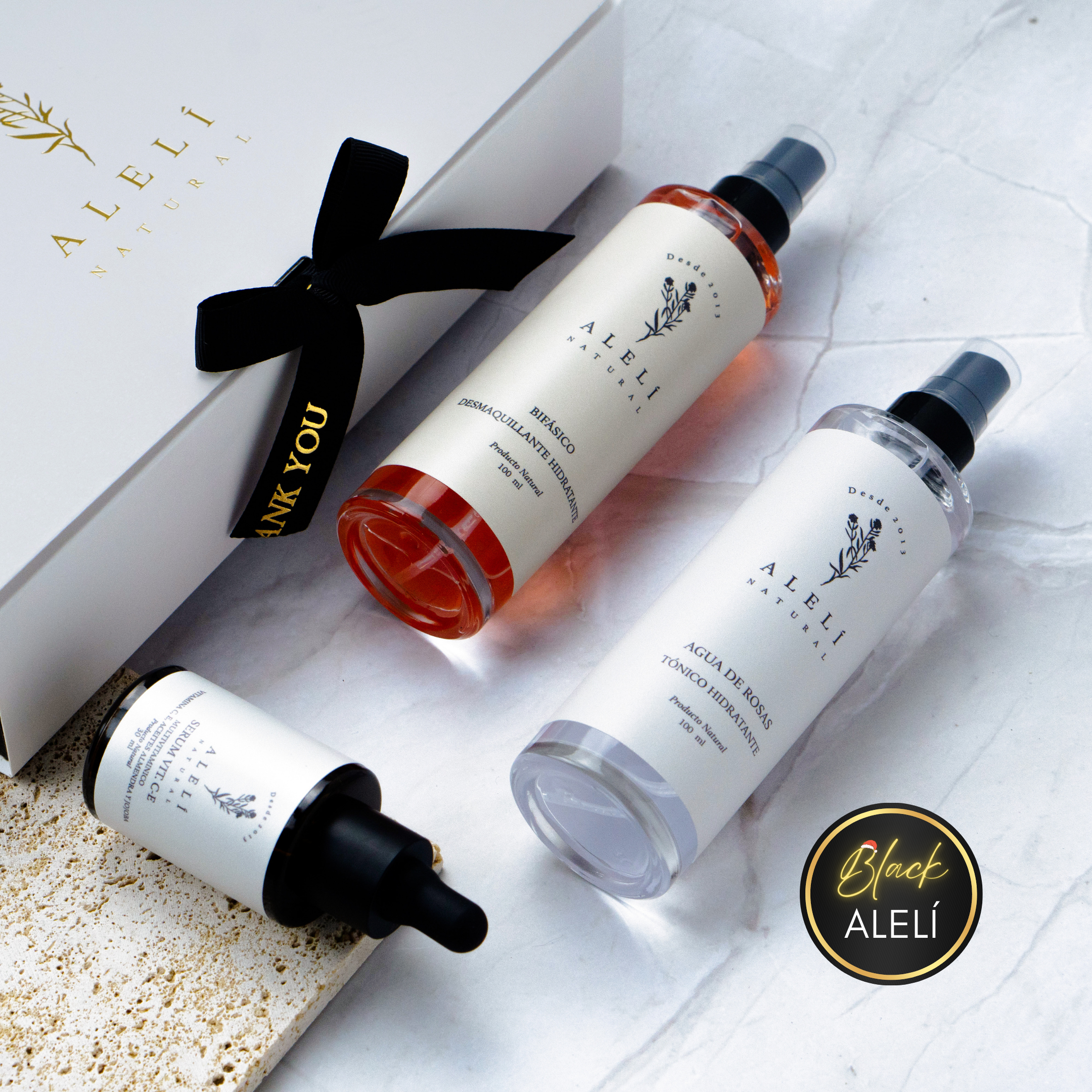 Trío esencial ha sido cuidadosamente diseñado para limpiar, hidratar y revitalizar la piel desde el primer paso. Ideal para comenzar el día con una piel radiante, protegida y equilibrada. Black Alelí 35% Off.