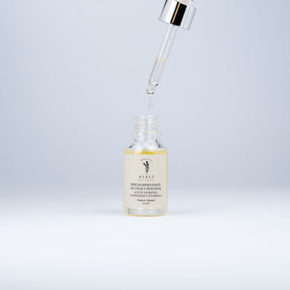 Textura del Sérum Hidratante de Pestañas y Uñas Alelí Natural. Ligero y nutritivo, promueve crecimiento saludable.