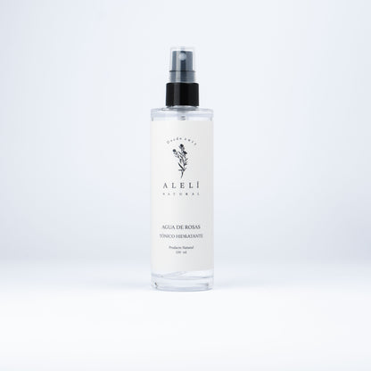 Tónico Hidratante de Agua de Rosas Alelí Natural 100 ml. Refresca, calma e hidrata todo tipo de piel con aroma floral suave.
